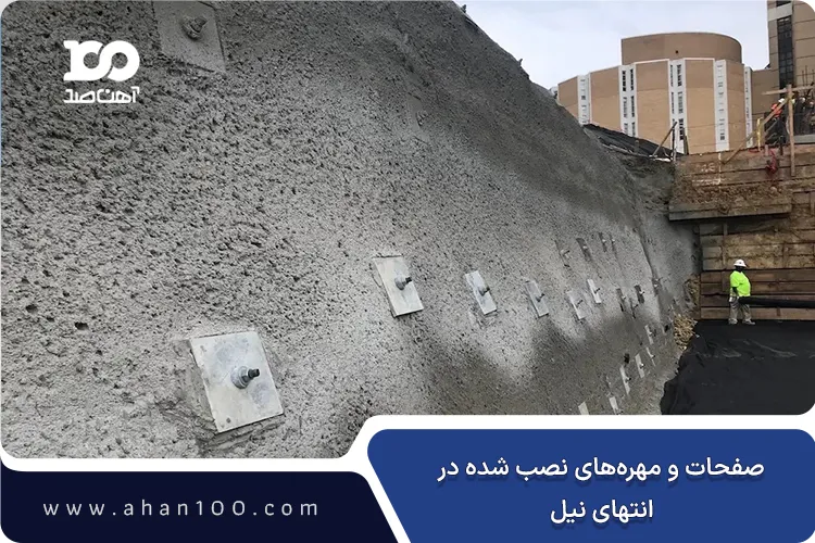 صفحات و مهره‌های نصب شده در انتهای نیل‌ها